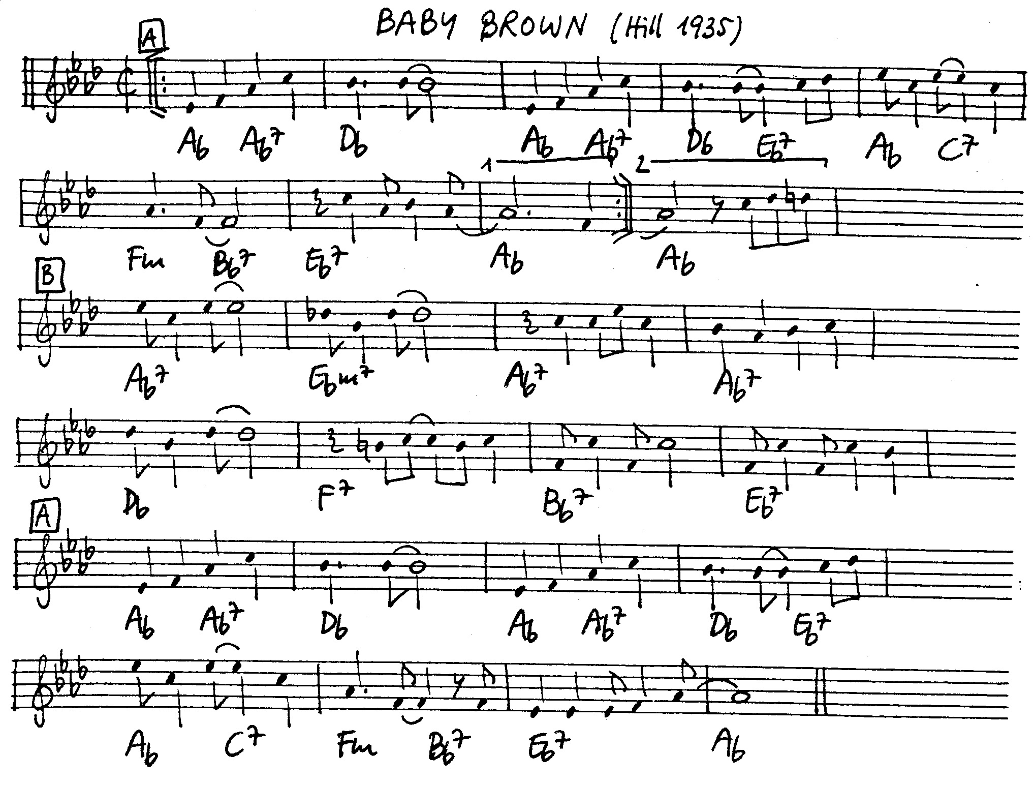 baby brown leadsheet – book us for your next 20s or gatsby event